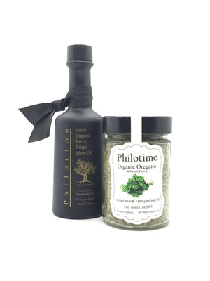 Philotimo Organic Extra Virgin Olive Oil & Oregano - Katina's Greek Foods